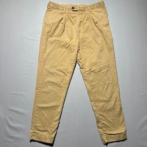 Todd Snyder Mens‎ Khaki High Rise Tab Front Tapered Leg Chino Pants Size 33